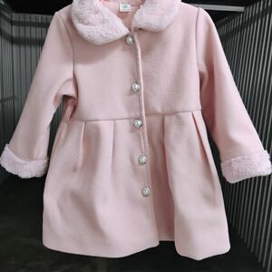 SHEIN Soft Pink Faux Fur Coat